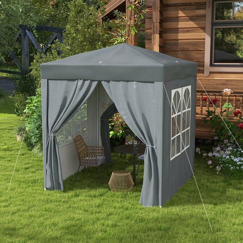 2x2m pop gazebo grey garden - up,